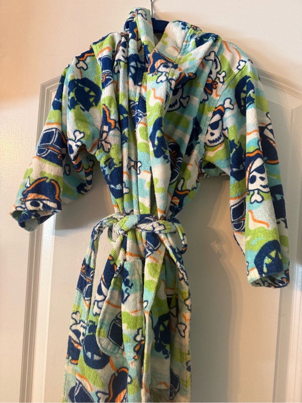 Children's Pirate Hooded Swim Coverup Robe - Blue & Green